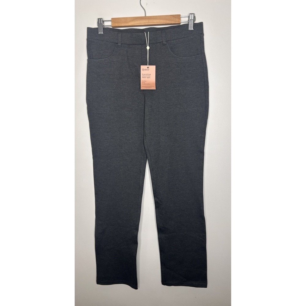 Quince Women's Gray Ponte Pants Classic Tailored Fit Size Medium Petite NWT New